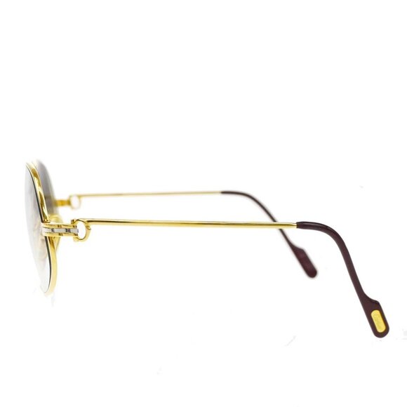 CARTIER Logo Trinity Reading Glasses Eye Wear Metal Plastic Gold France - Picture 2 of 14